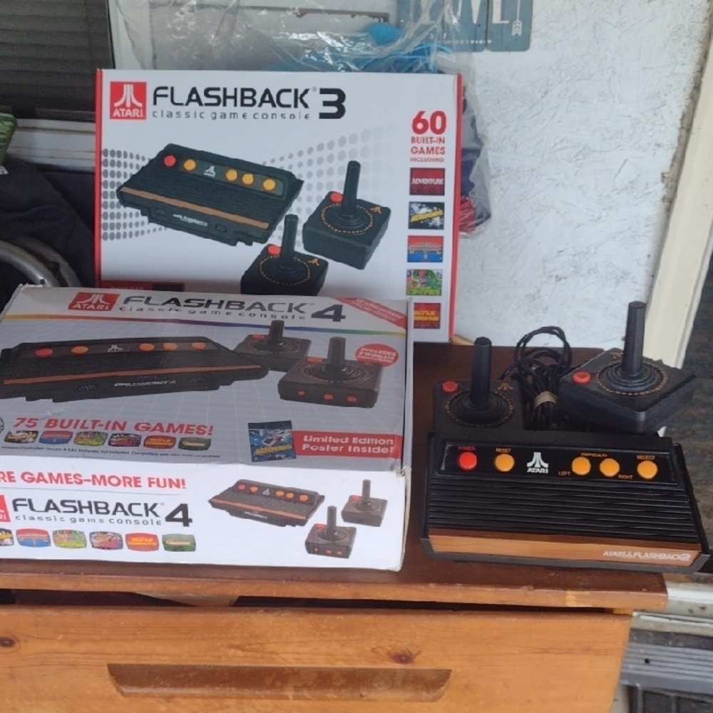 Atari Flashback 2 3& 4 Classic Games Consoles - Black and Orange NWT